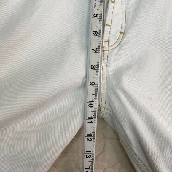 MNG Denim White Mom Jeans Button Fly Relaxed Fit Size 8 - Picture 11 of 13